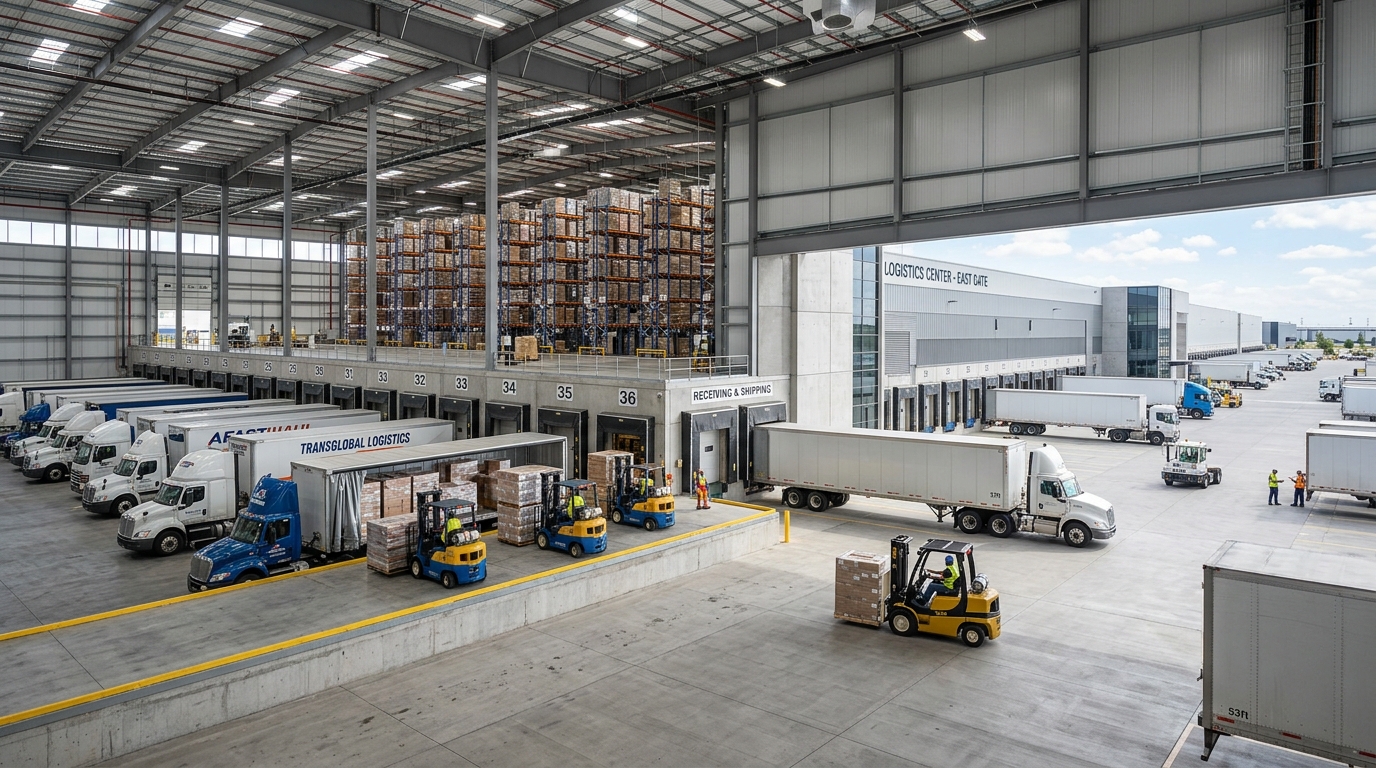 Automated Factory Warehouse Dispatch Yard & Loading Bay